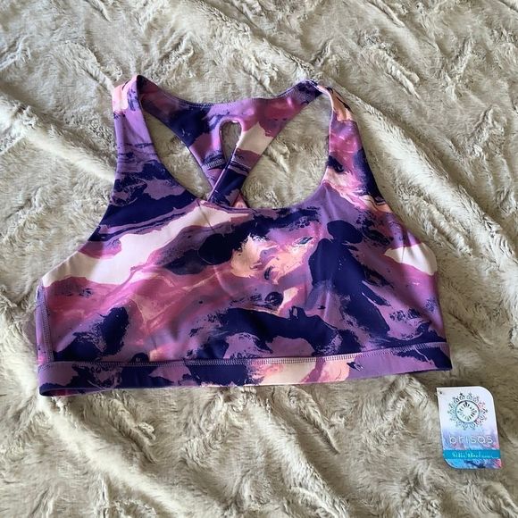 NWT Brisas Marble sports bra activewear athletic athleisure size large - Picture 2 of 10